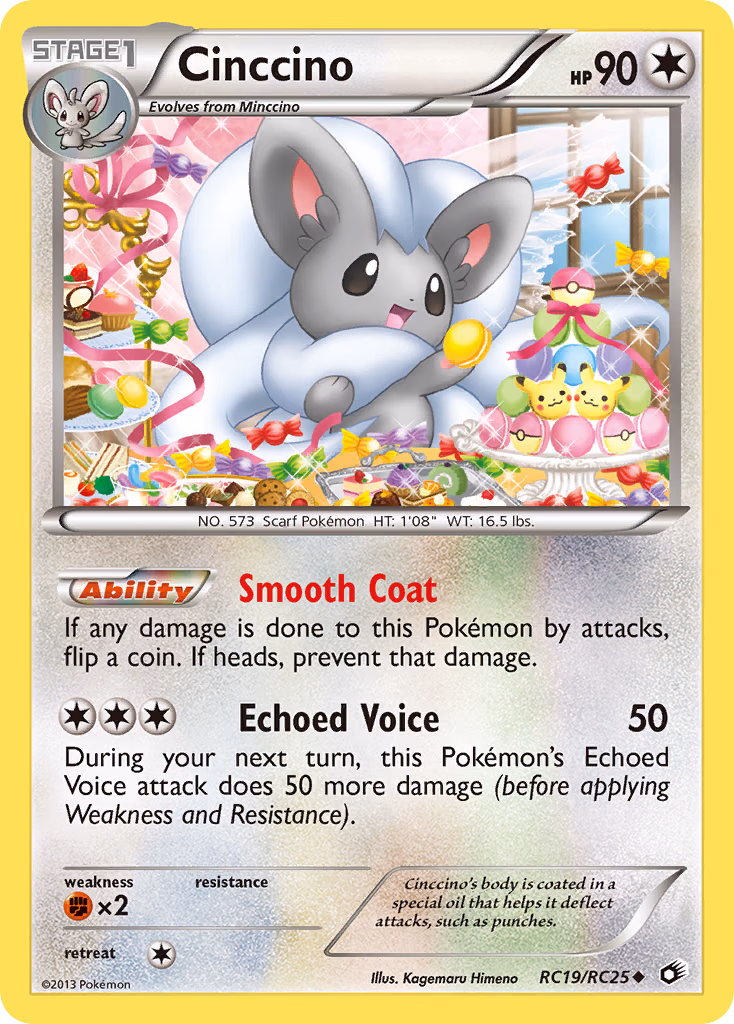 Cinccino Pokemon card (RC19/RC25, Legendary Treasures)