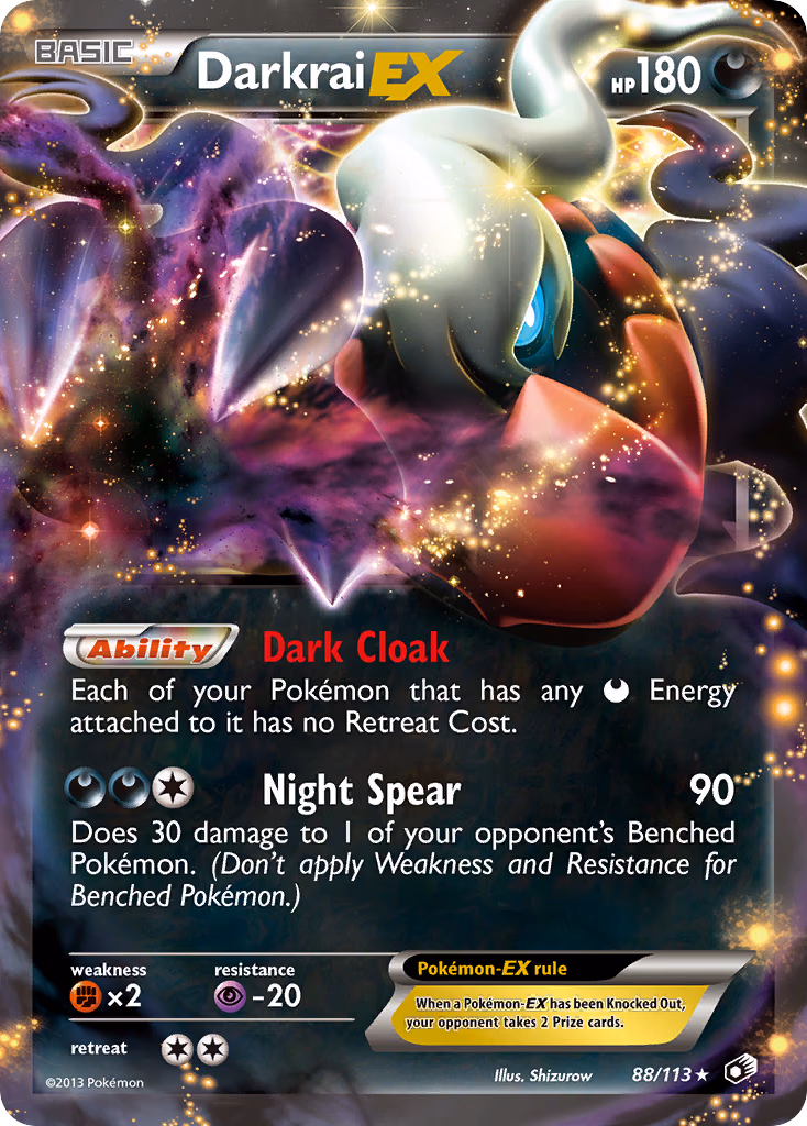 Darkrai-EX Pokemon card (88/113, Legendary Treasures)
