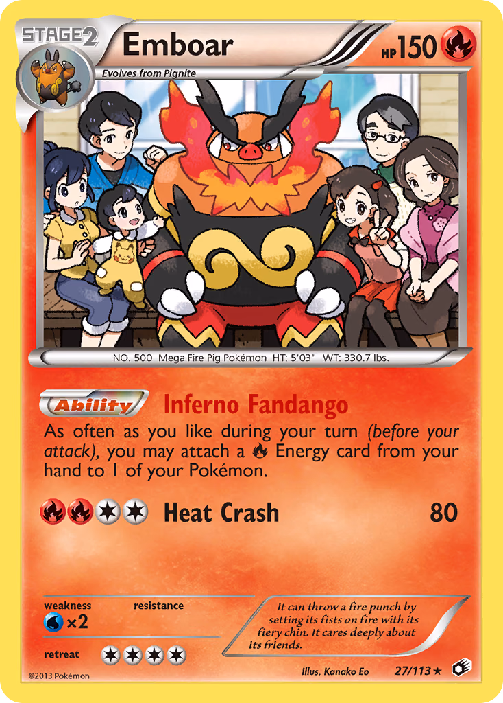 Emboar Pokemon card (27/113, Legendary Treasures)