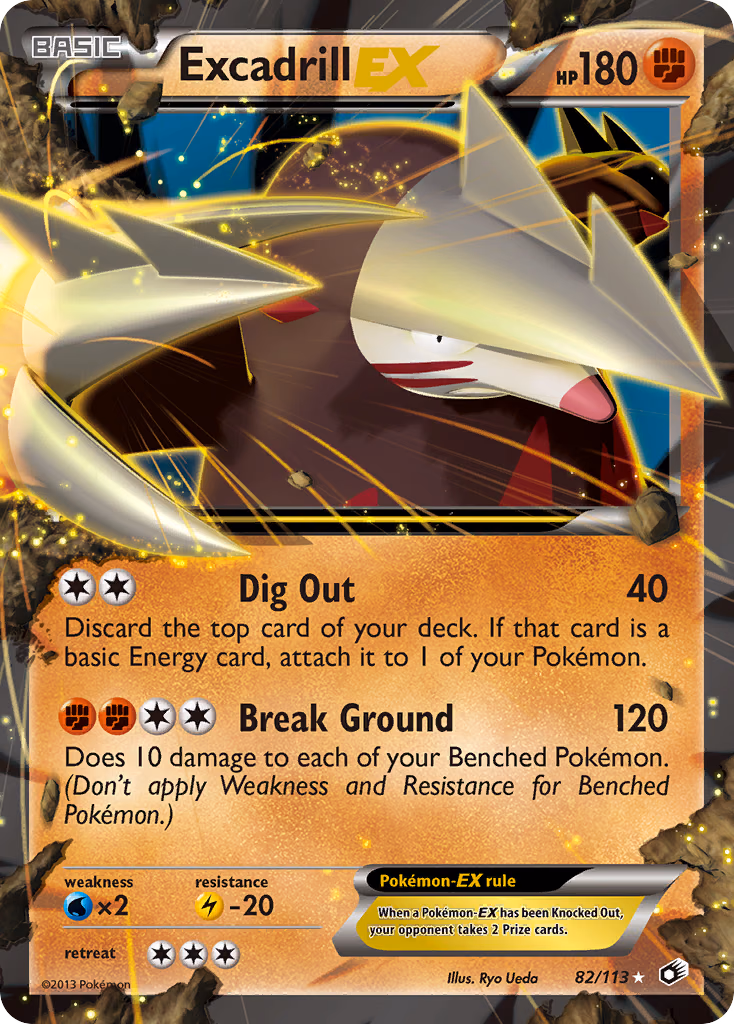 Excadrill-EX Pokemon card (82/113, Legendary Treasures)