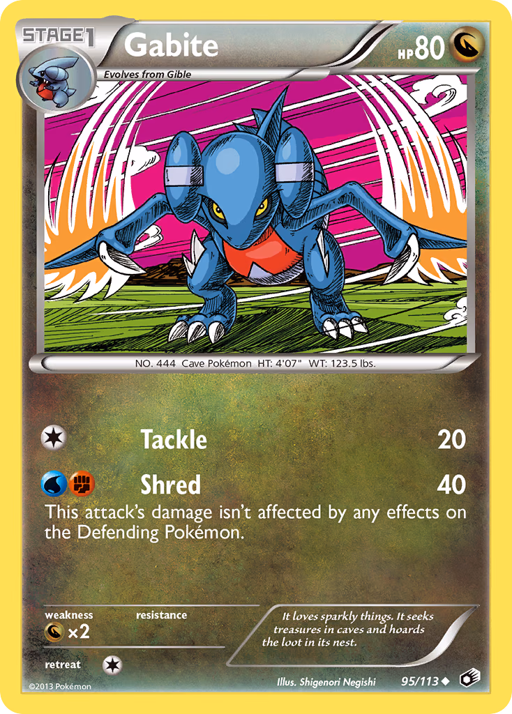 Gabite Pokemon card (95/113, Legendary Treasures)