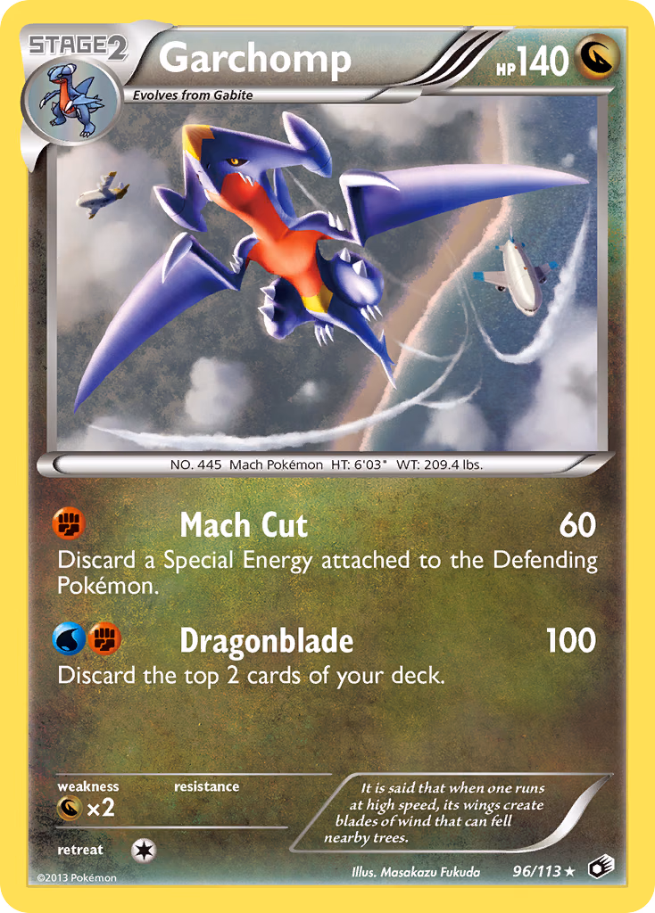 Garchomp Pokemon card (96/113, Legendary Treasures)