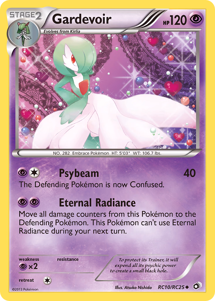 Gardevoir Pokemon card (RC10/RC25, Legendary Treasures)
