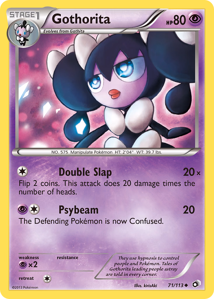 Gothorita Pokemon card (71/113, Legendary Treasures)