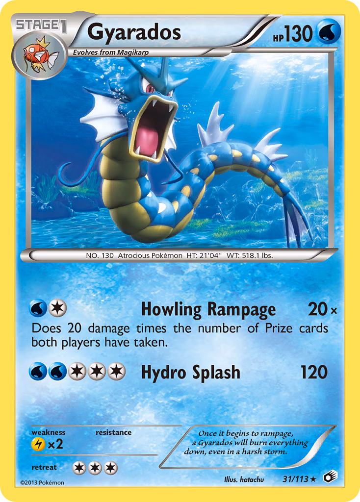 Gyarados Pokemon card (31/113, Legendary Treasures)