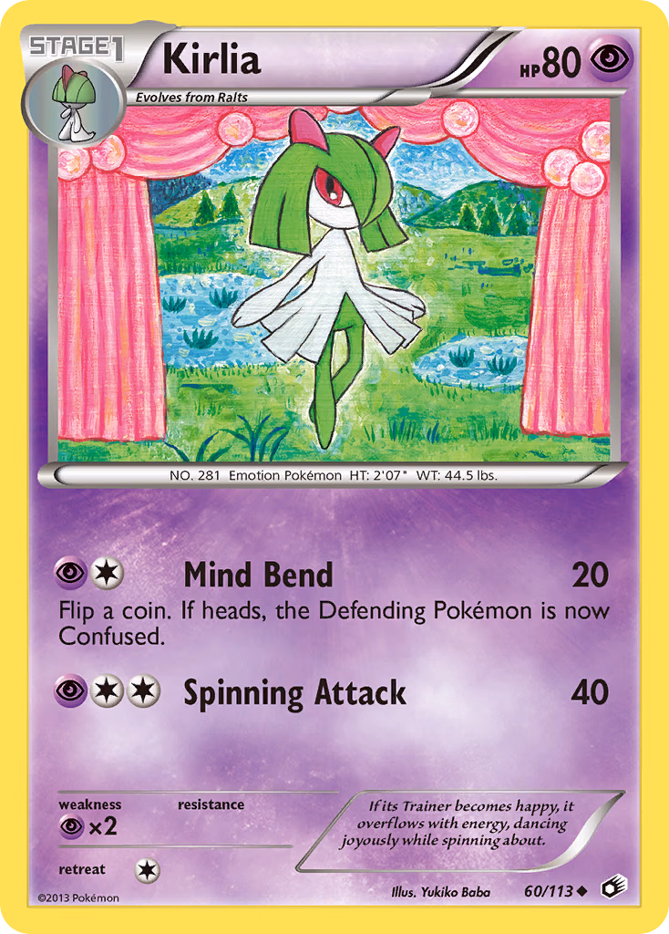 Kirlia Pokemon card (60/113, Legendary Treasures)