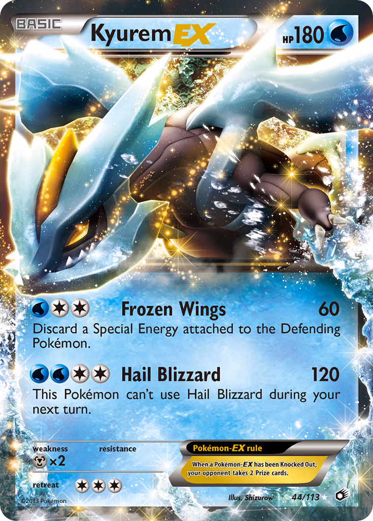 Kyurem-EX Pokemon card (44/113, Legendary Treasures)