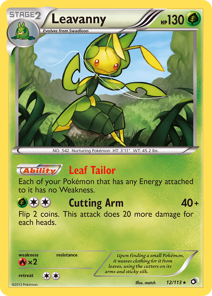 Leavanny Pokemon card (12/113, Legendary Treasures)
