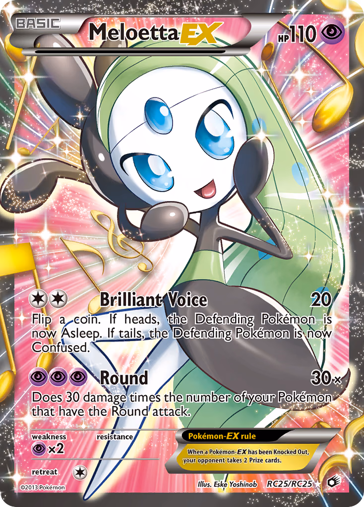 Meloetta-EX Pokemon card (RC25/RC25, Legendary Treasures)