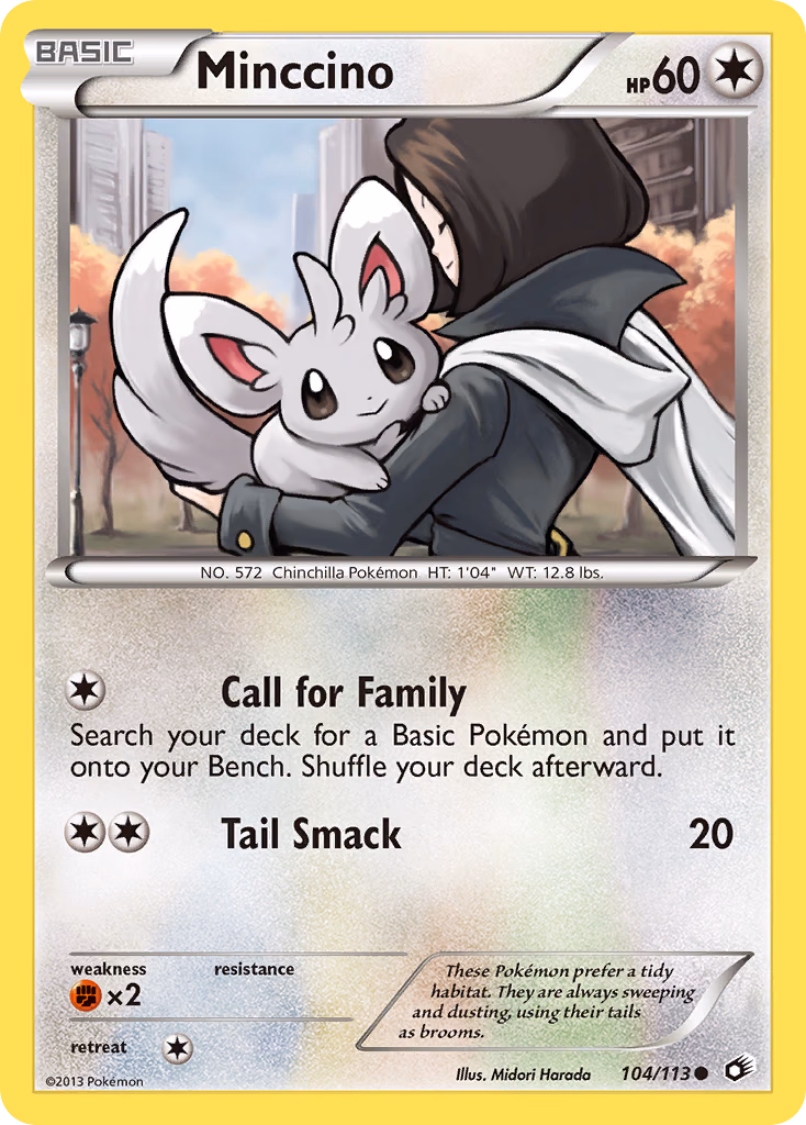 Minccino Pokemon card (104/113, Legendary Treasures)