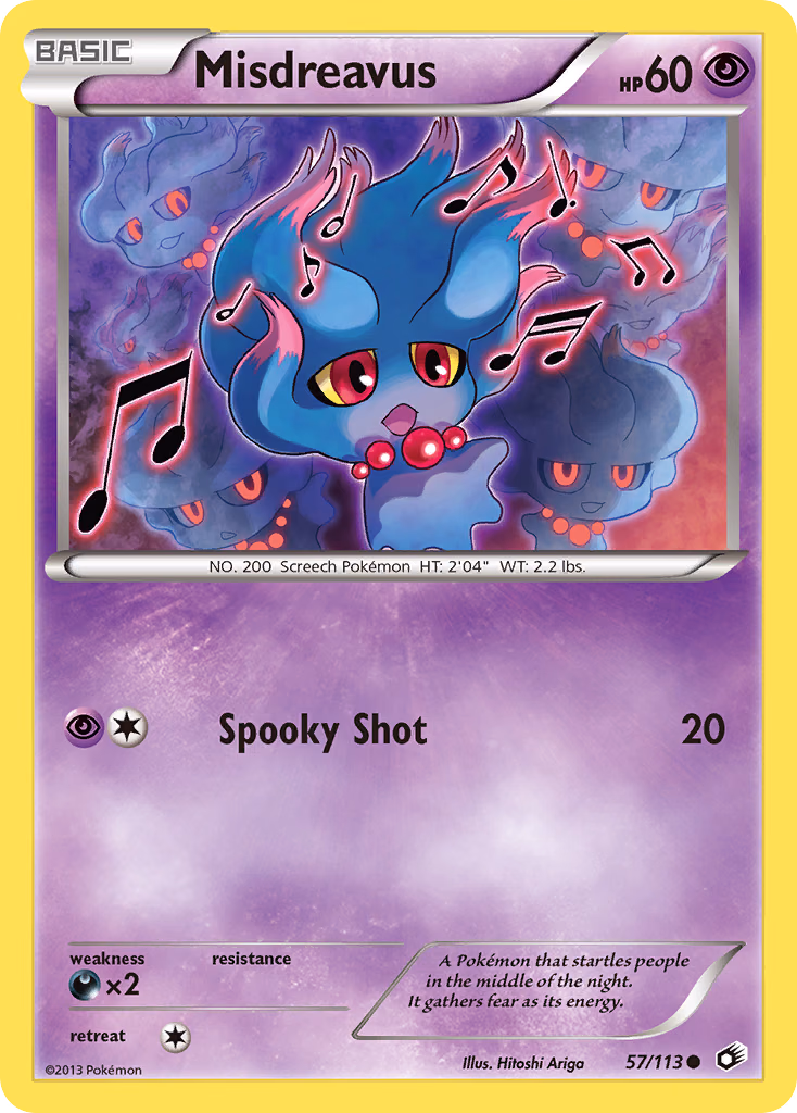 Misdreavus Pokemon card (57/113, Legendary Treasures)