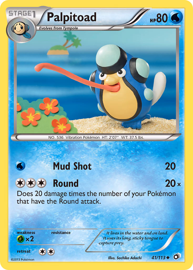 Palpitoad Pokemon card (41/113, Legendary Treasures)