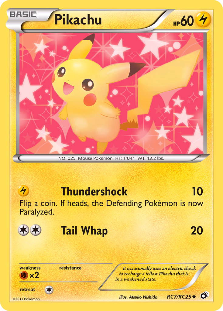 Pikachu Pokemon card (RC7/RC25, Legendary Treasures)