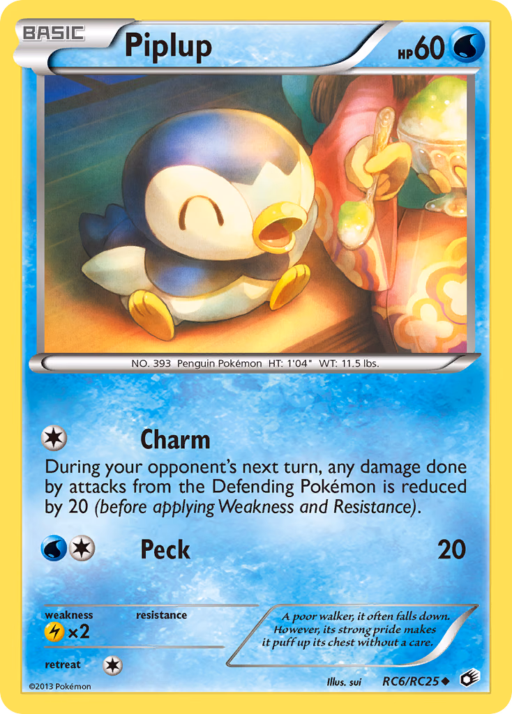 Piplup Pokemon card (RC6/RC25, Legendary Treasures)