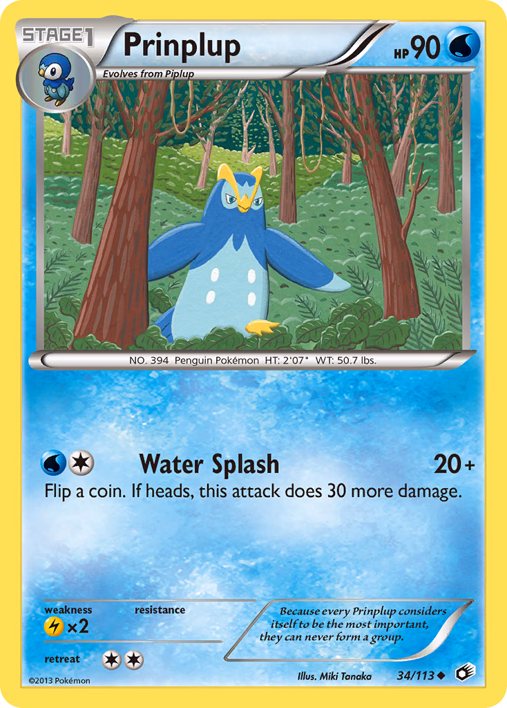 Prinplup Pokemon card (34/113, Legendary Treasures)