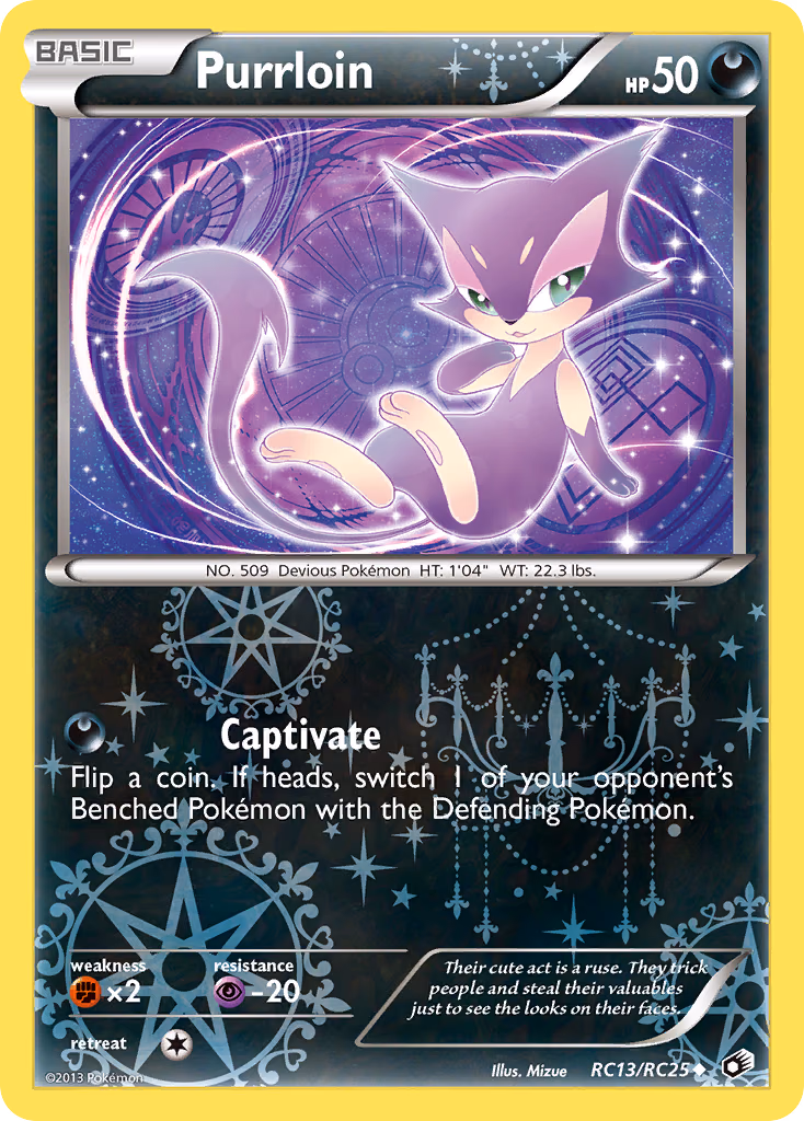 Purrloin Pokemon card (RC13/RC25, Legendary Treasures)