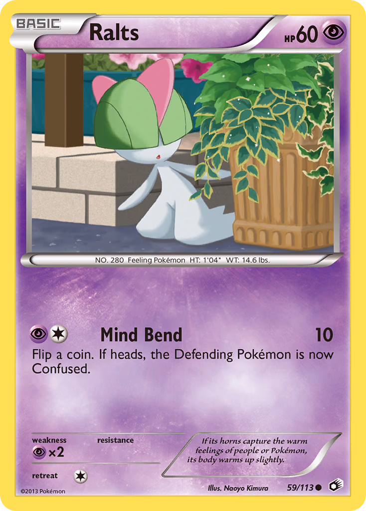 Ralts Pokemon card (59/113, Legendary Treasures)