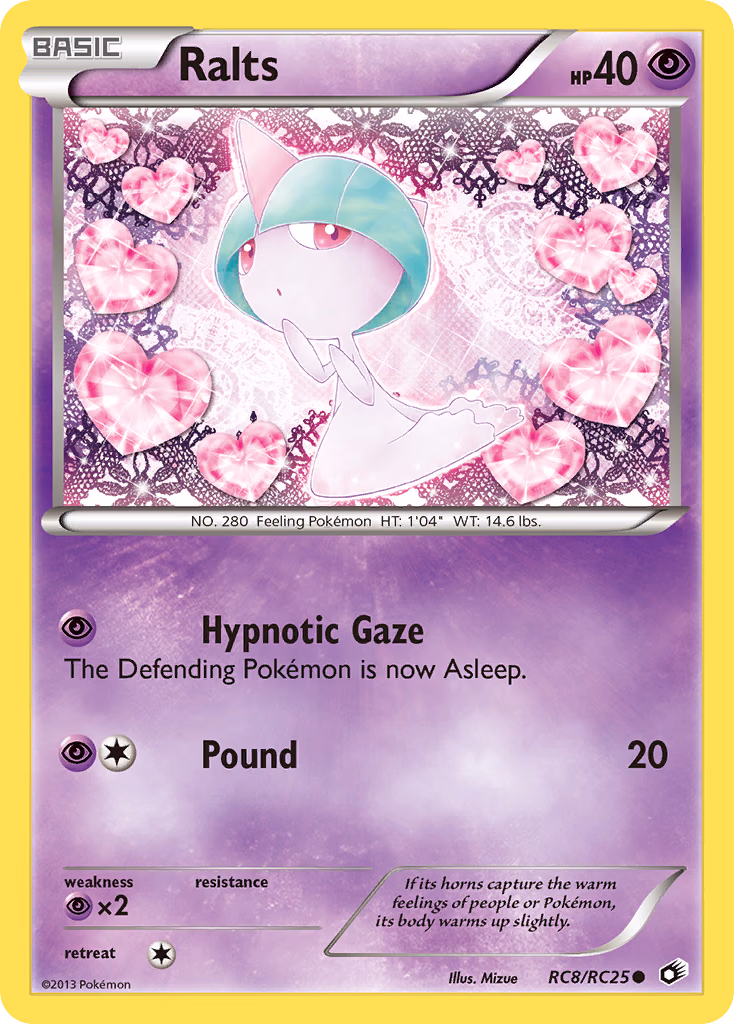 Ralts Pokemon card (RC8/RC25, Legendary Treasures)