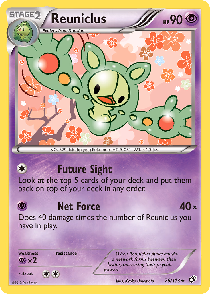 Reuniclus Pokemon card (76/113, Legendary Treasures)