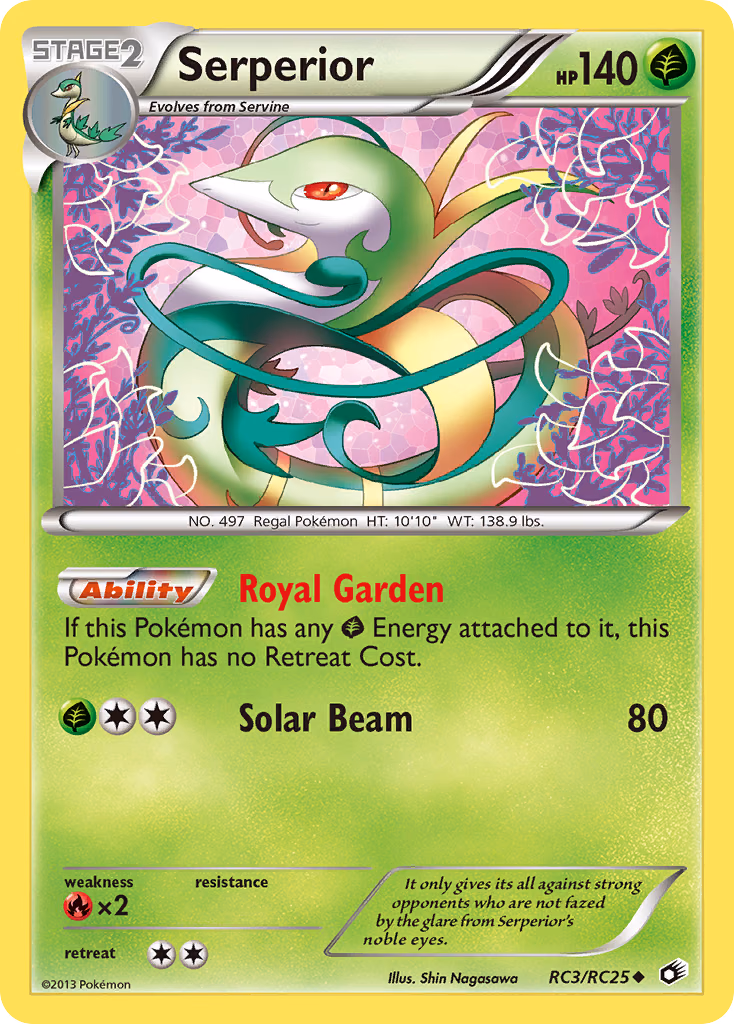 Serperior Pokemon card (RC3/RC25, Legendary Treasures)