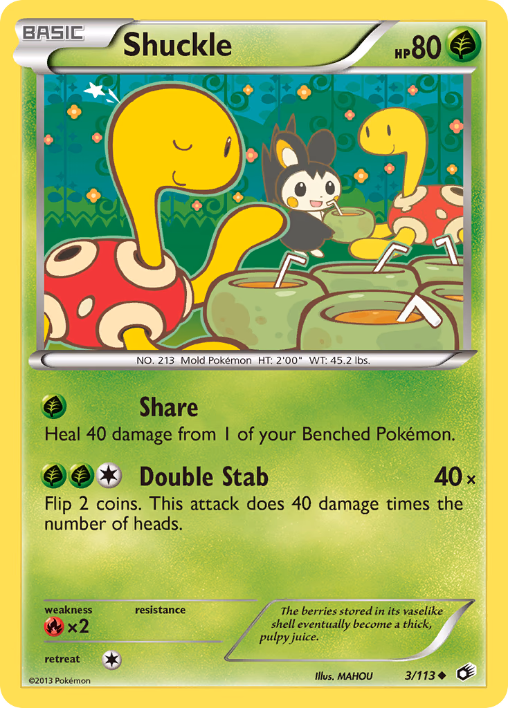 Shuckle Pokemon card (3/113, Legendary Treasures)