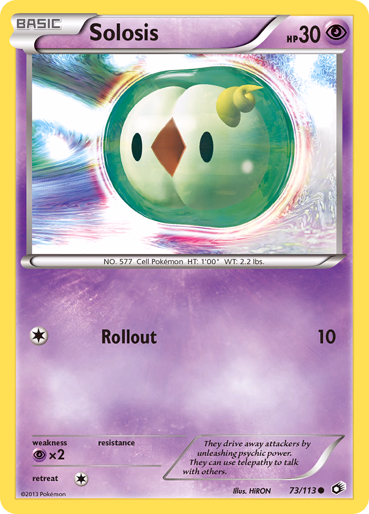 Solosis Pokemon card (73/113, Legendary Treasures)