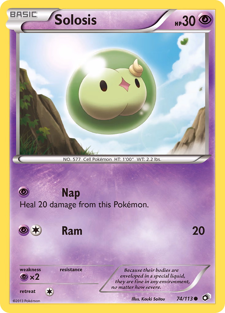 Solosis Pokemon card (74/113, Legendary Treasures)