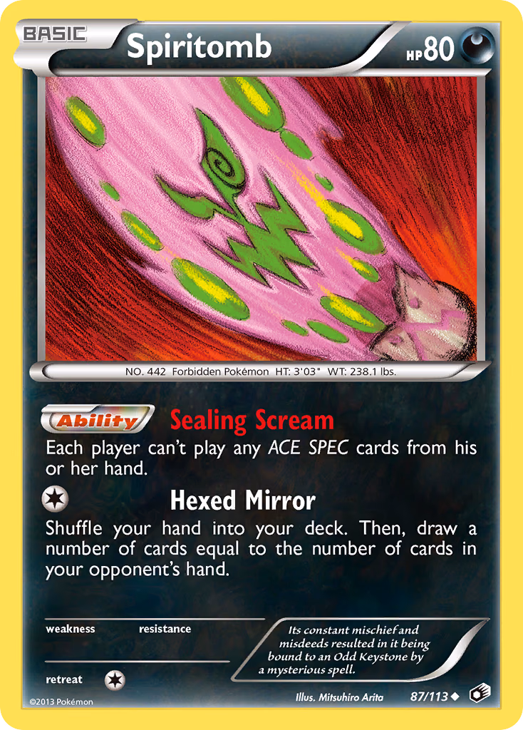 Spiritomb Pokemon card (87/113, Legendary Treasures)