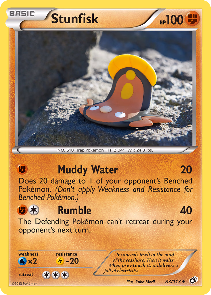 Stunfisk Pokemon card (83/113, Legendary Treasures)