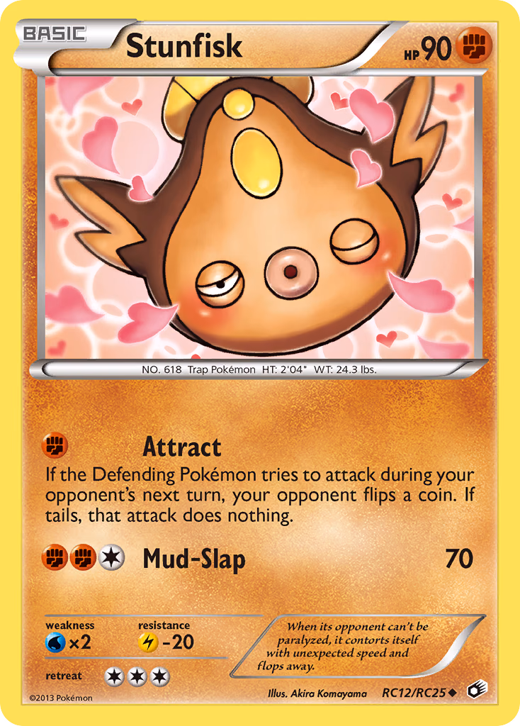 Stunfisk Pokemon card (RC12/RC25, Legendary Treasures)