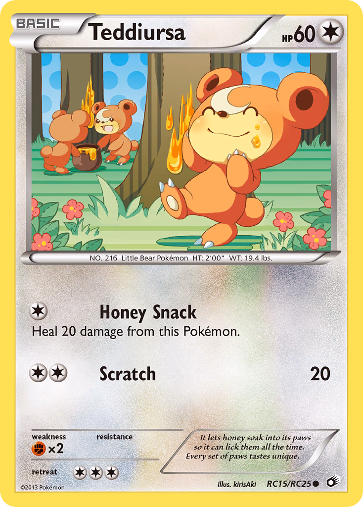 Teddiursa Pokemon card (RC15/RC25, Legendary Treasures)