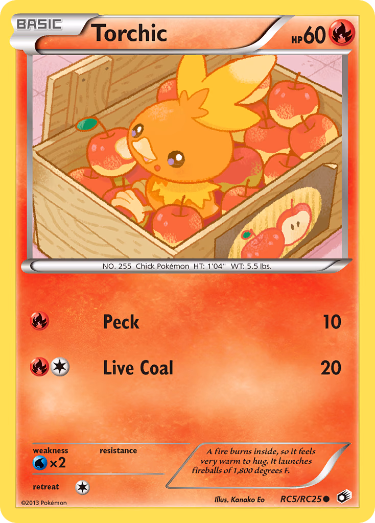 Torchic Pokemon card (RC5/RC25, Legendary Treasures)