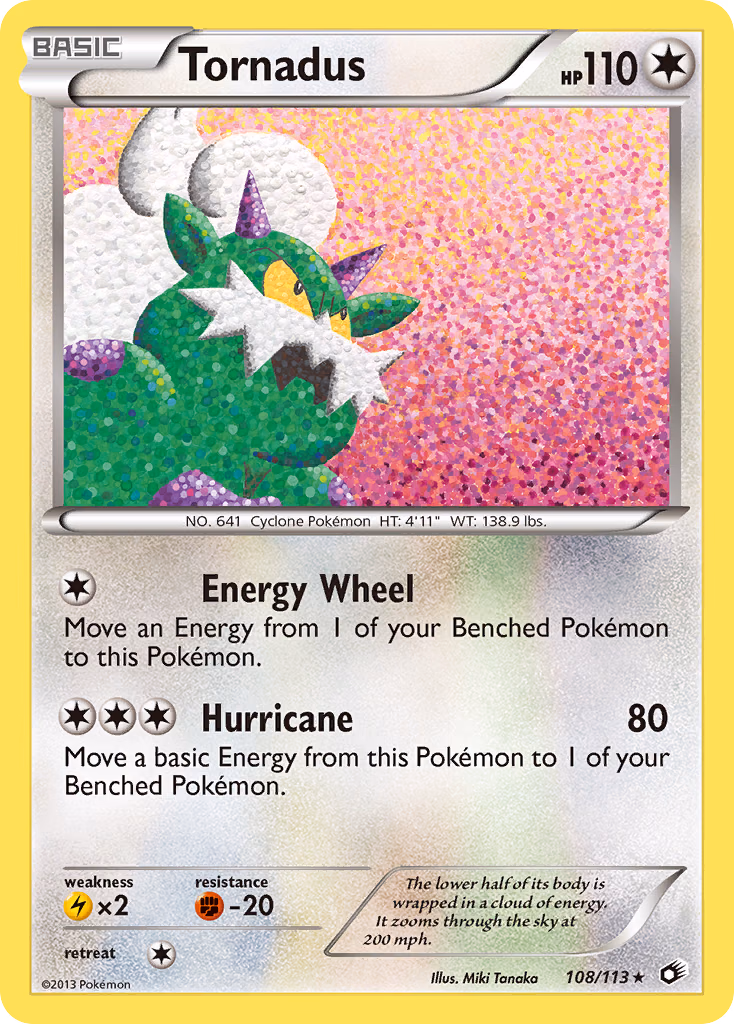 Tornadus Pokemon card (108/113, Legendary Treasures)