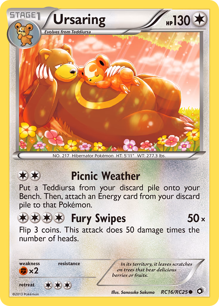 Ursaring Pokemon card (RC16/RC25, Legendary Treasures)