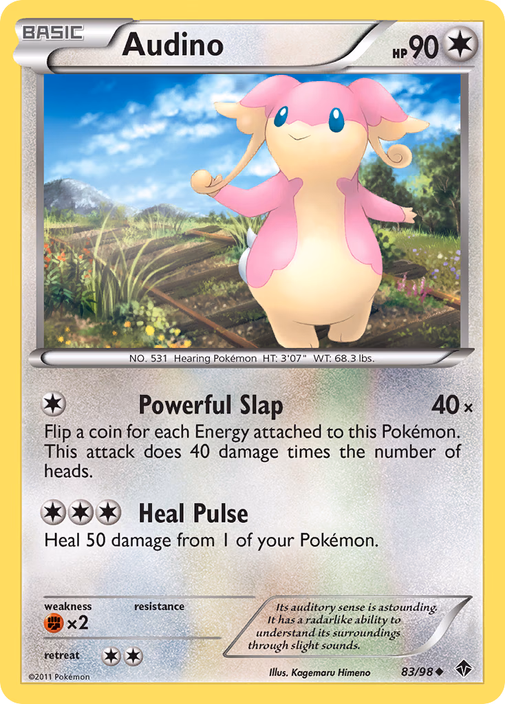 Audino Pokemon card (83/98, Emerging Powers)