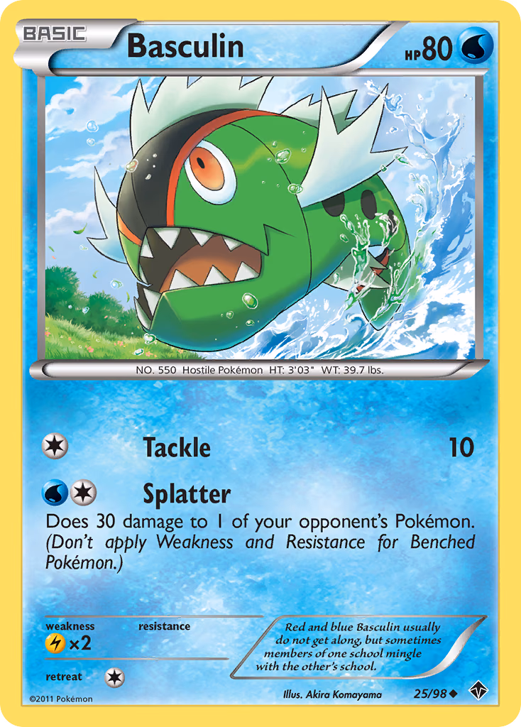 Basculin Pokemon card (25/98, Emerging Powers)