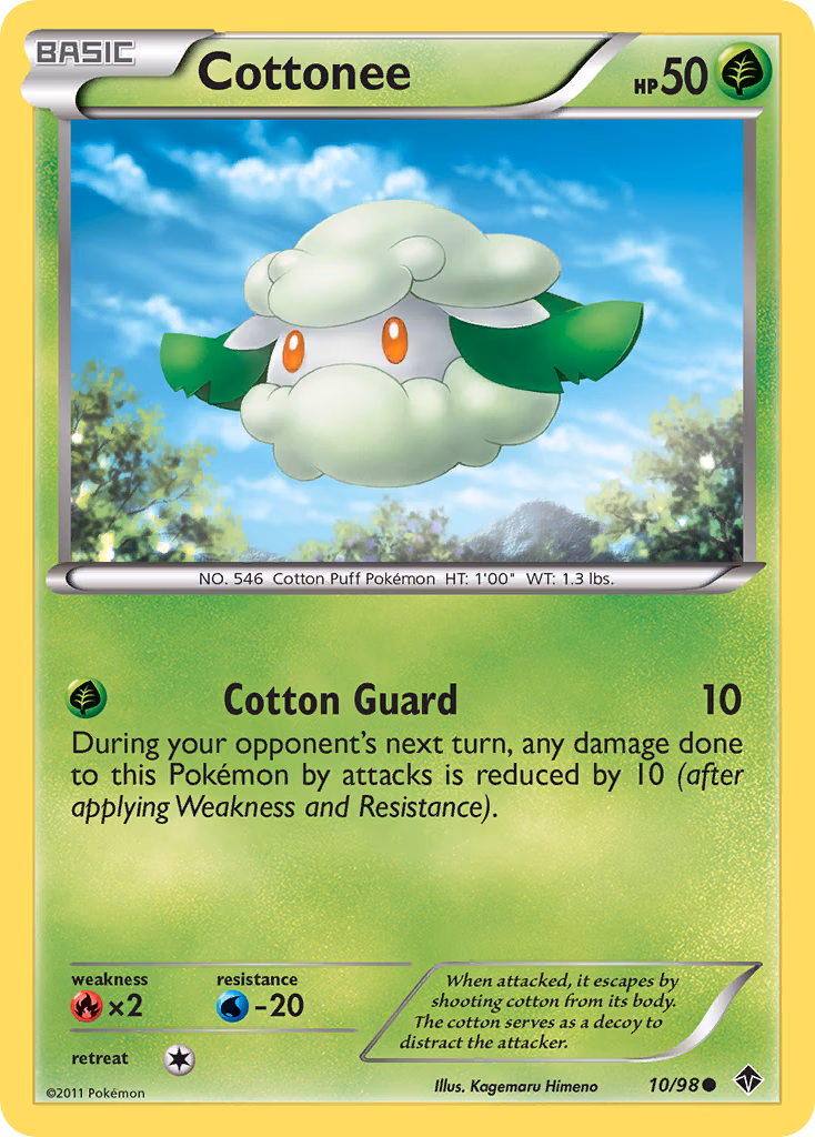 Cottonee Pokemon card (10/98, Emerging Powers)
