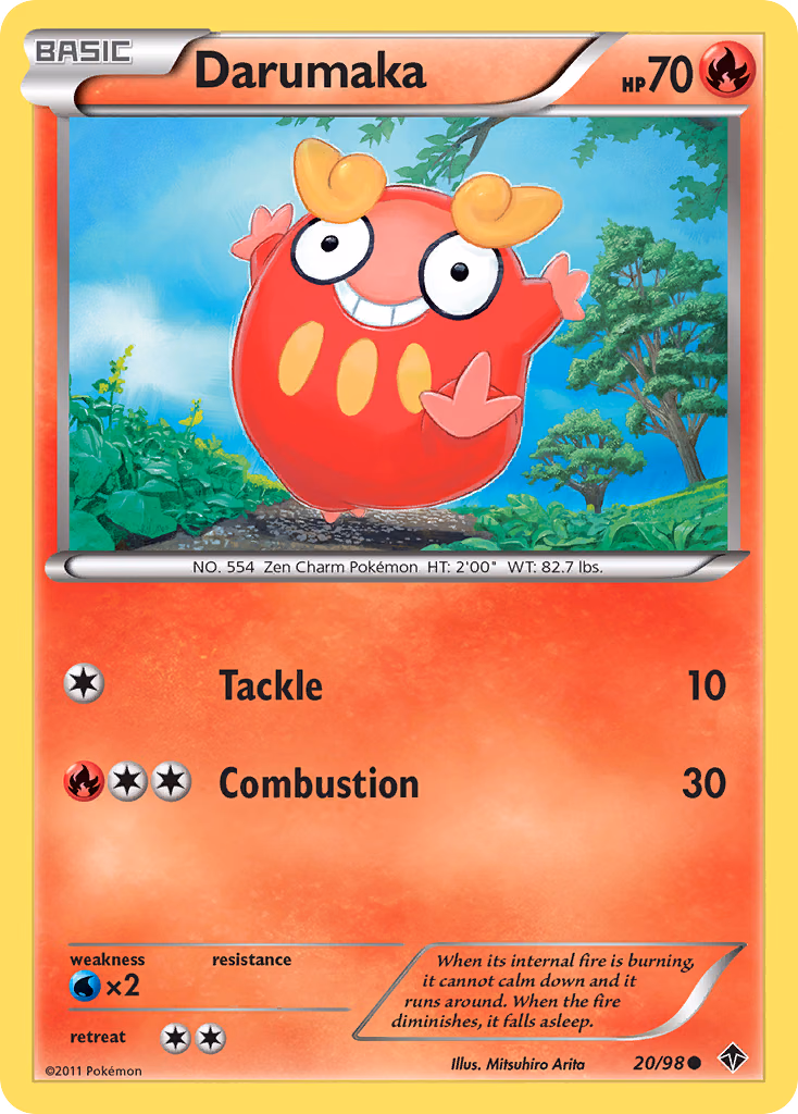 Darumaka Pokemon card (20/98, Emerging Powers)