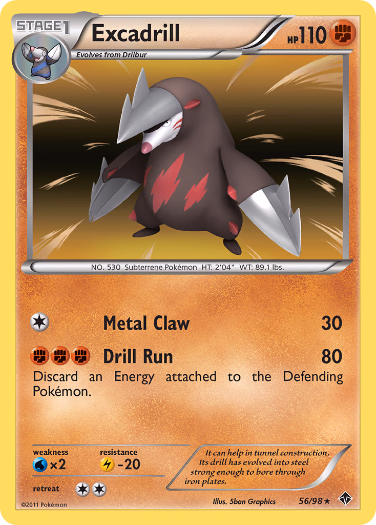 Excadrill Pokemon card (56/98, Emerging Powers)