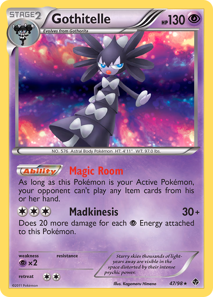 Gothitelle Pokemon card (47/98, Emerging Powers)