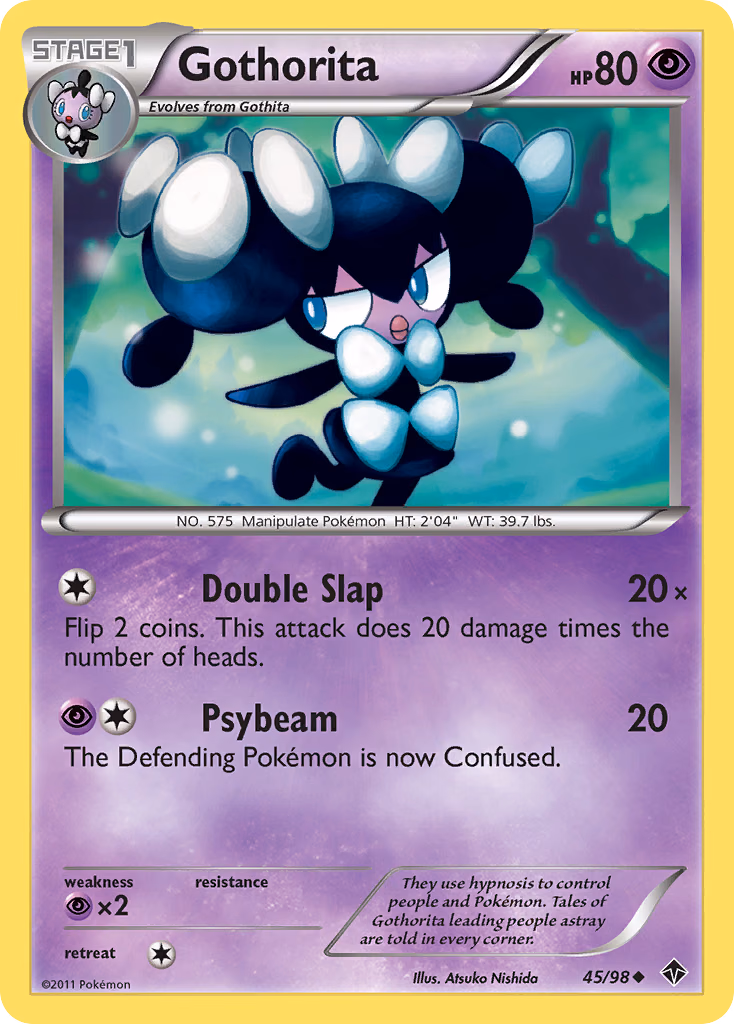 Gothorita Pokemon card (45/98, Emerging Powers)