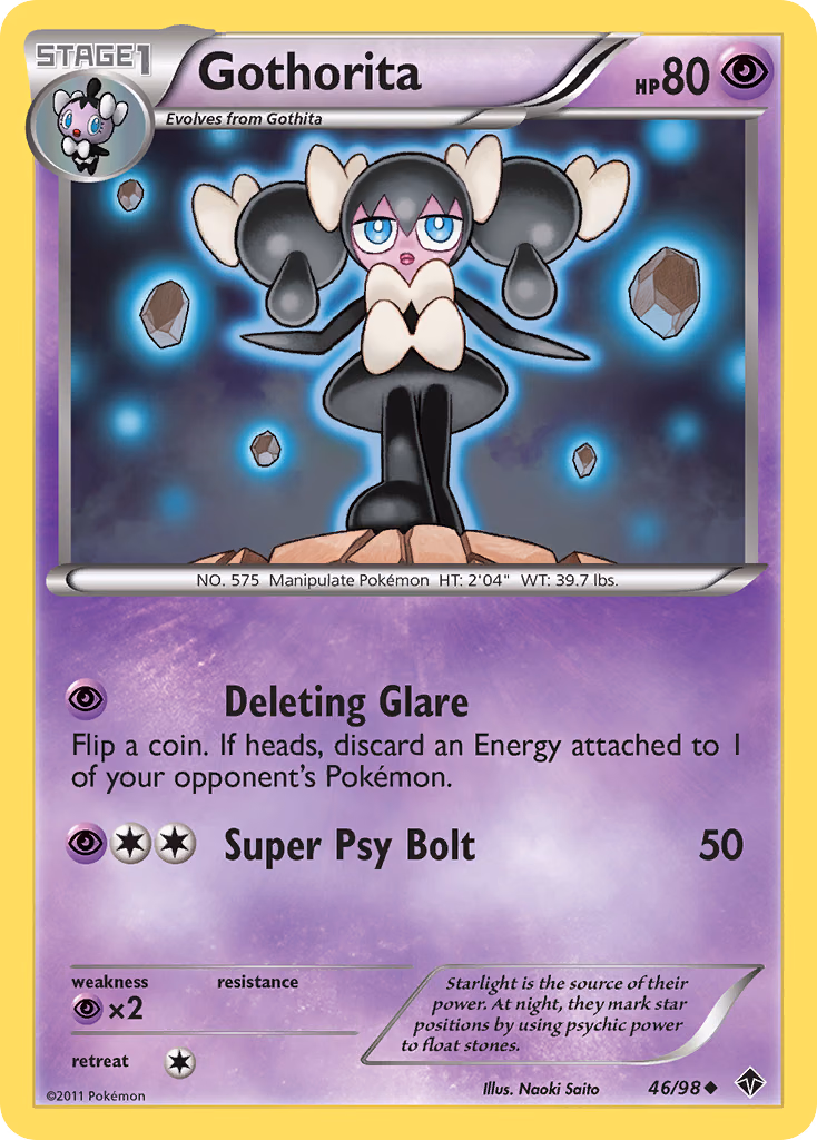 Gothorita Pokemon card (46/98, Emerging Powers)