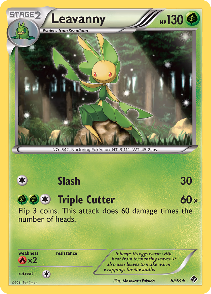 Leavanny Pokemon card (8/98, Emerging Powers)