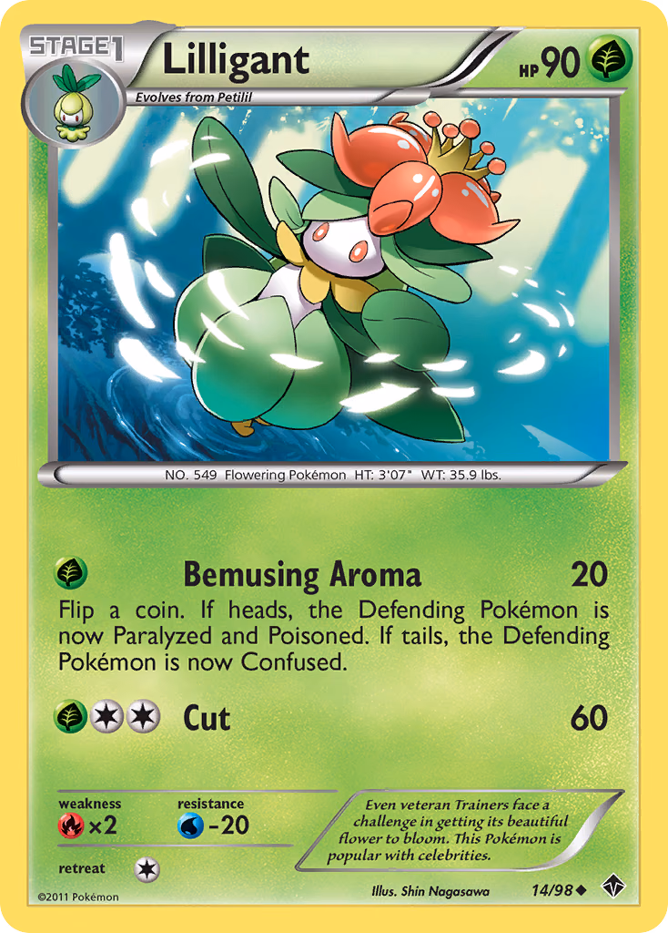 Lilligant Pokemon card (14/98, Emerging Powers)