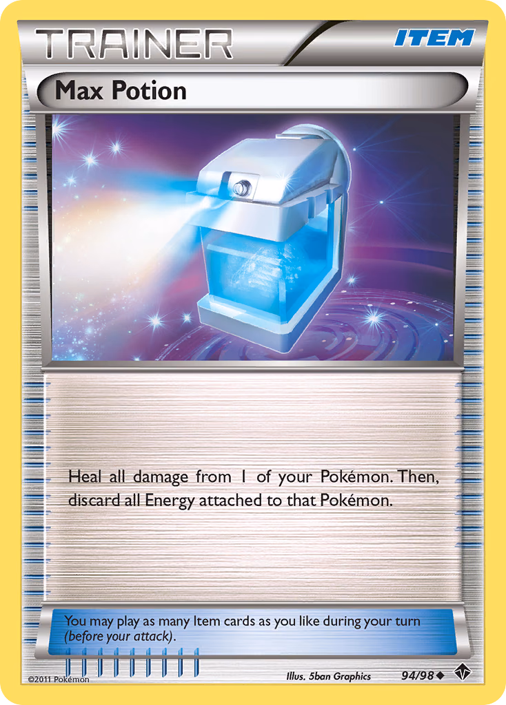 Max Potion Pokemon card (94/98, Emerging Powers)