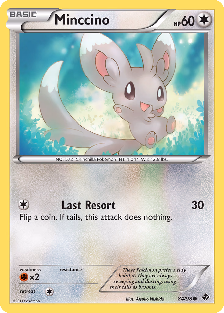Minccino Pokemon card (84/98, Emerging Powers)