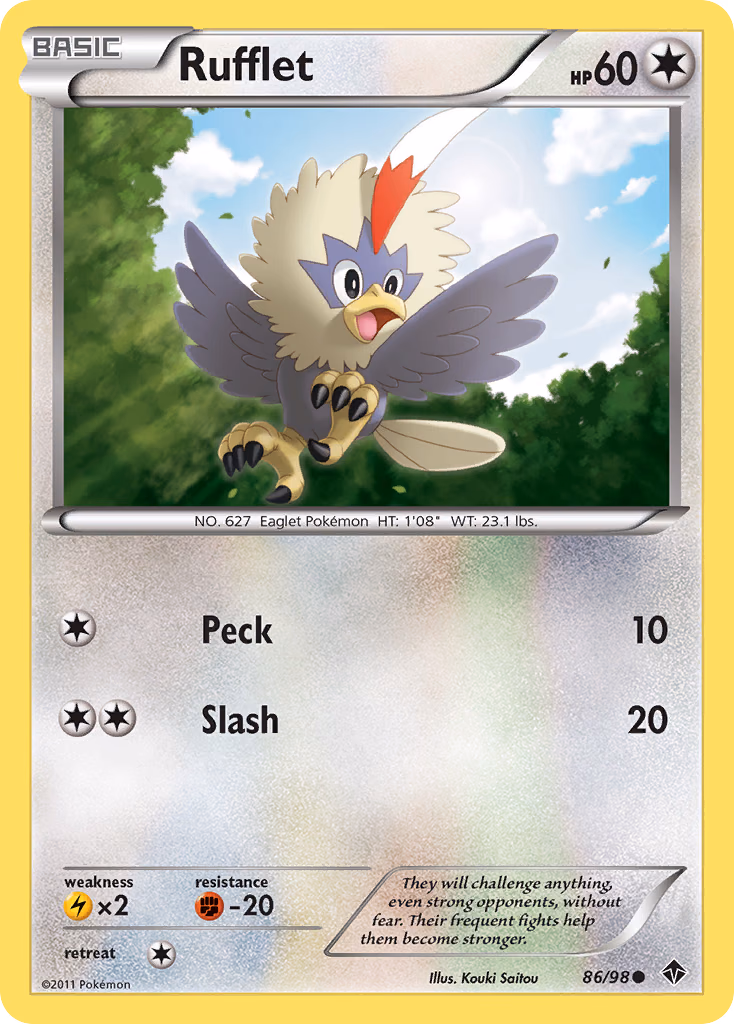Rufflet Pokemon card (86/98, Emerging Powers)