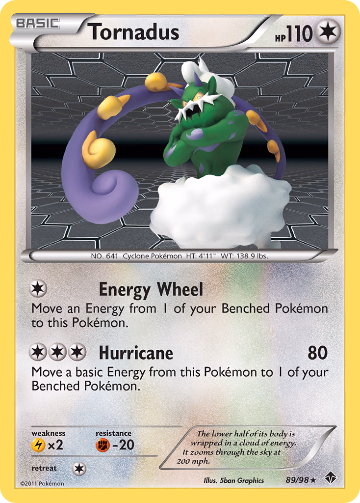 Tornadus Pokemon card (89/98, Emerging Powers)