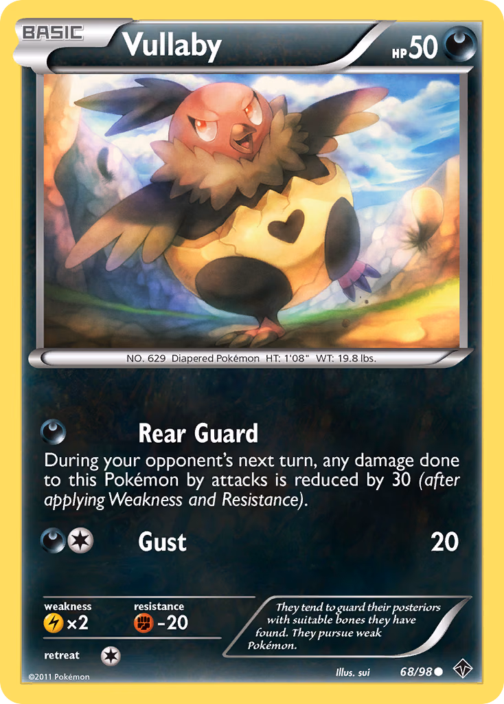 Vullaby Pokemon card (68/98, Emerging Powers)