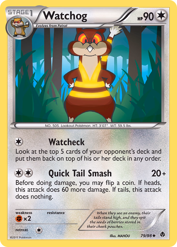 Watchog Pokemon card (79/98, Emerging Powers)